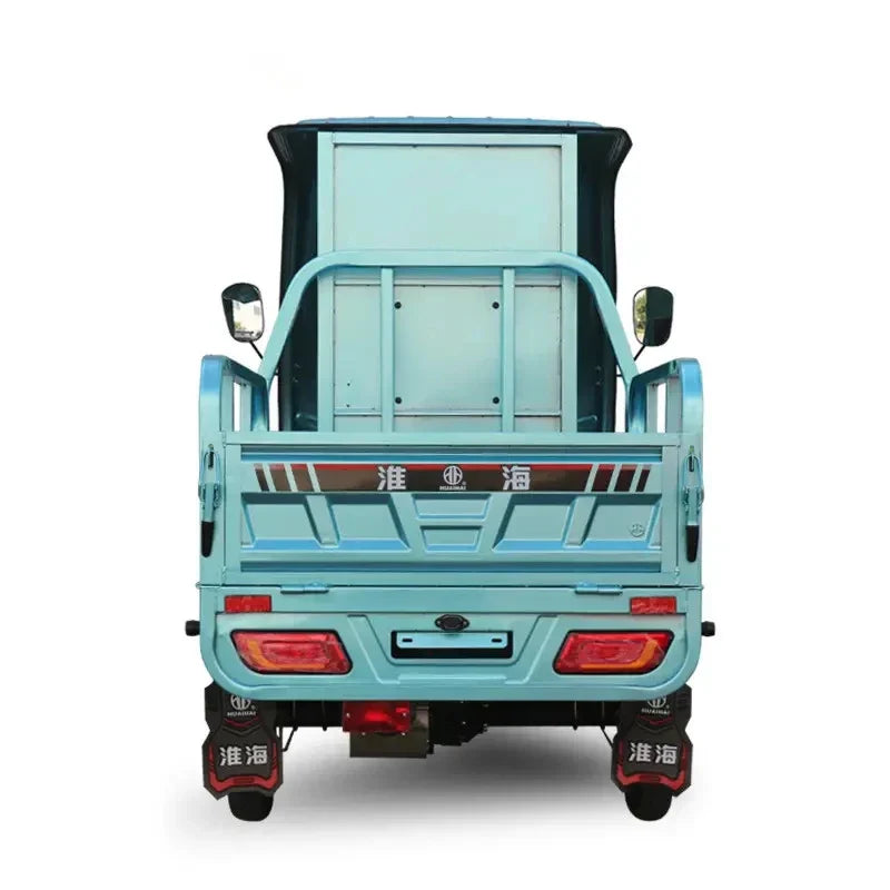 Semiclosed Electric Tricycle Hauling Semitop Load King Simple