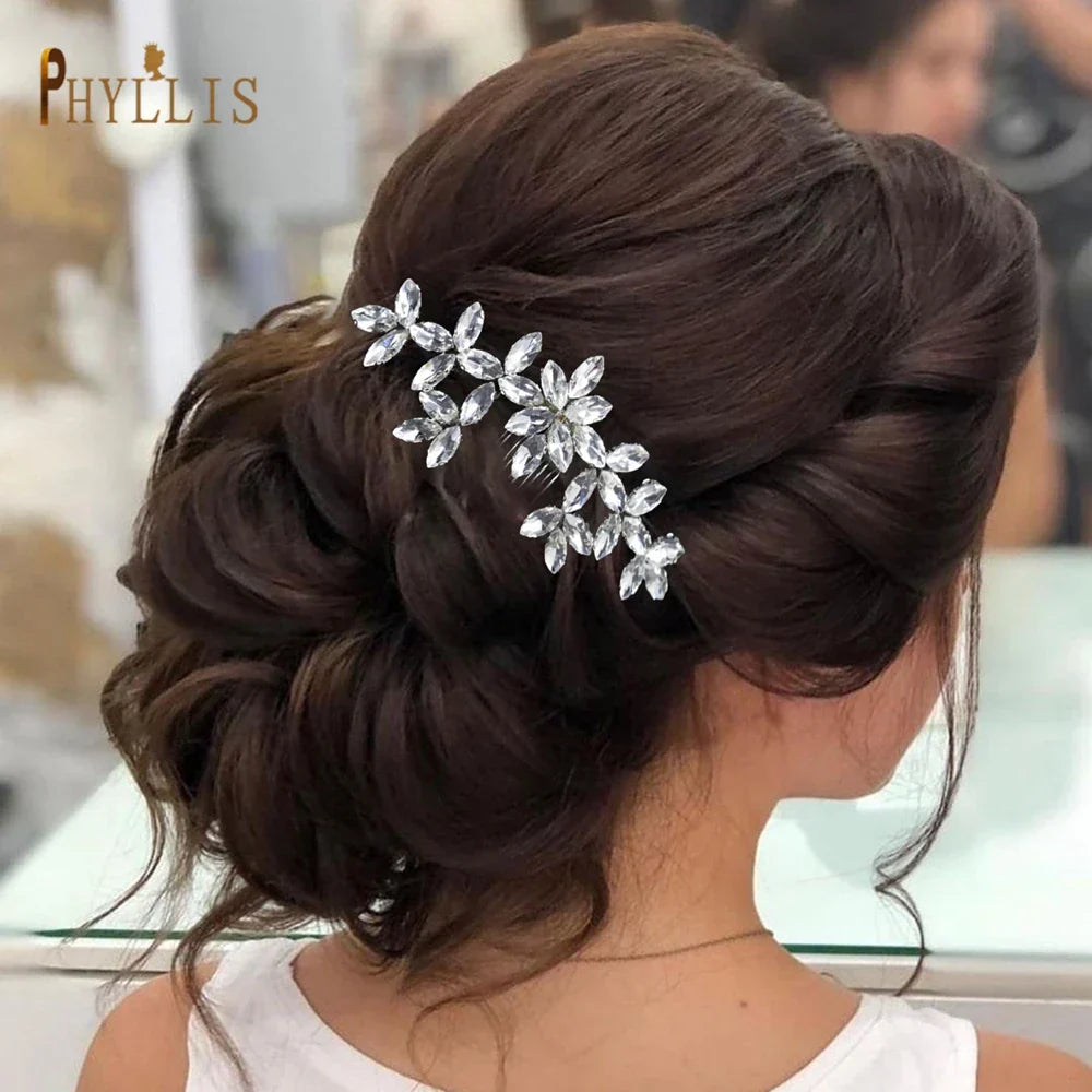 A477 Simple Hair Combs Rhinestone Hairpins Women Clips