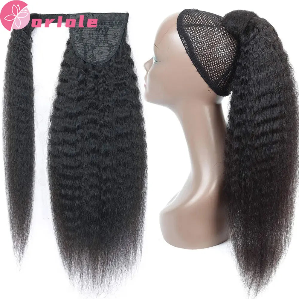Straight Ponytail Human Hair 8-32 Inches Machine Made