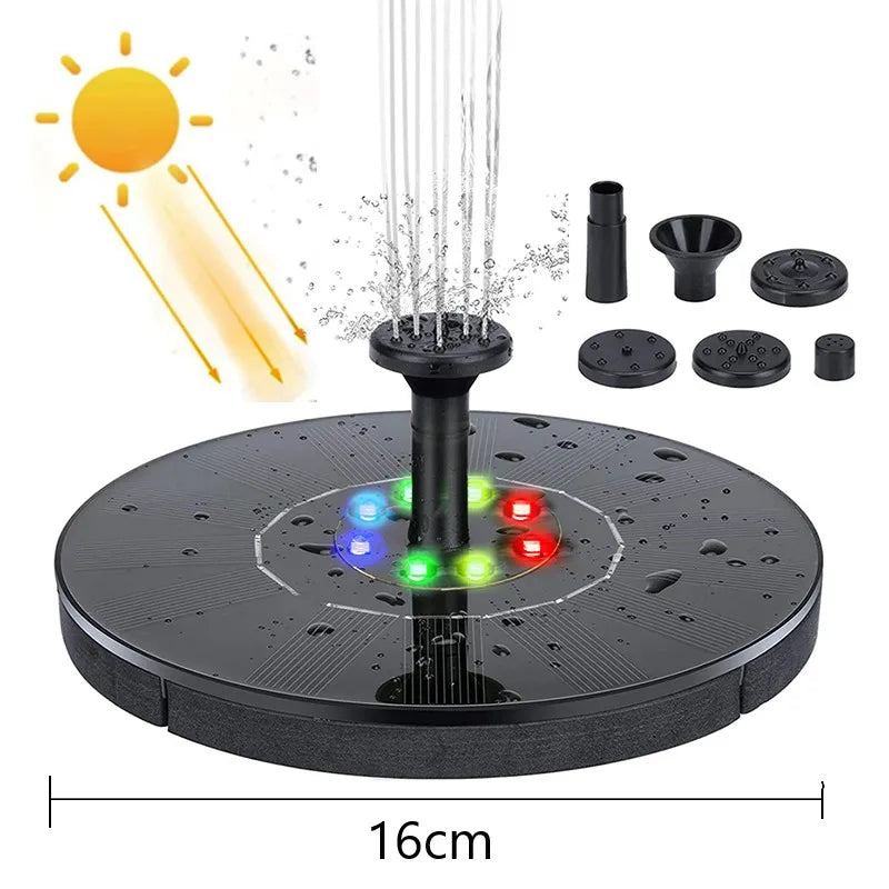 Solar Water Fountain Floating Bird Bath Waterfall Garden
