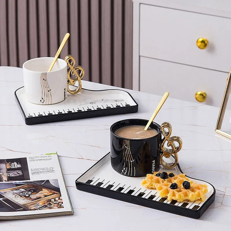 Nordic Creative Piano Black and White Key Ceramic