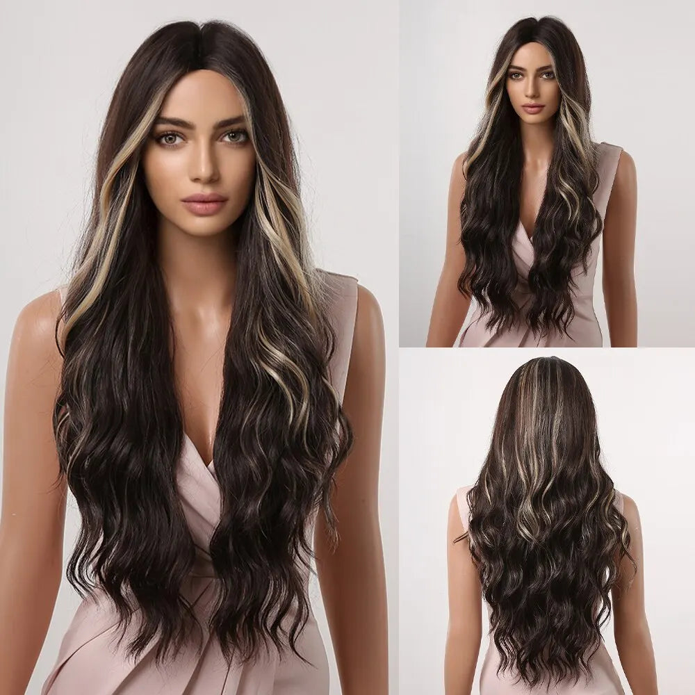 Black Wave Wigs for Women Long Natural Curly