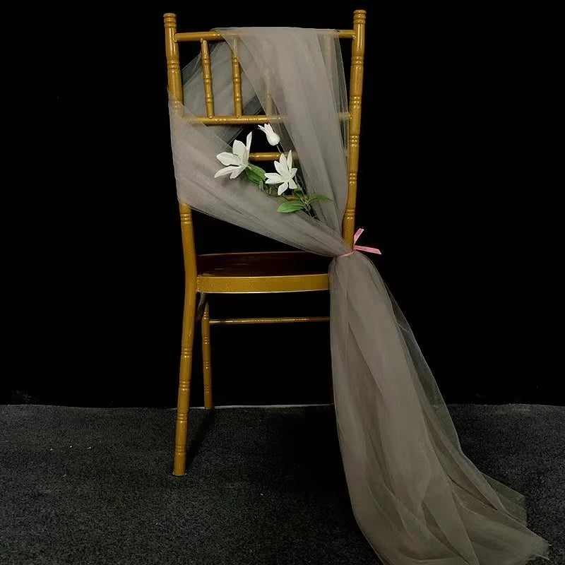 20pc/lot Tulle Sheer Organza Sashes For Wedding Banquet