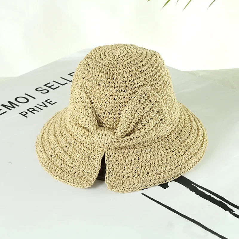 Women's Large Brim Straw Beach Hats Girl Cap