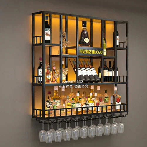 Club Hanging Wine Cabinet Shelf Whisky Liquor Display
