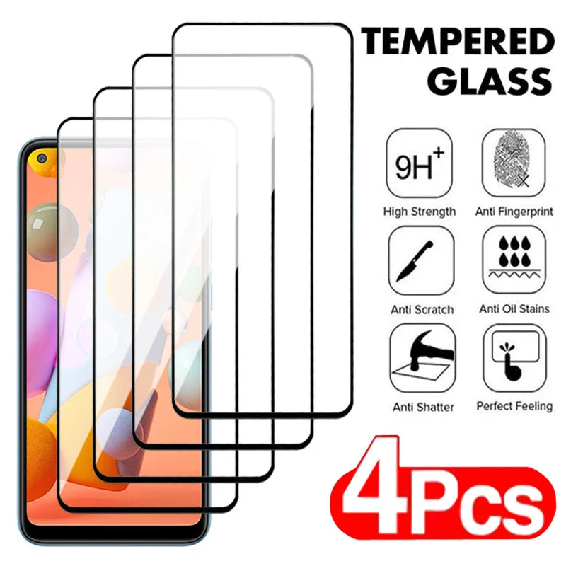 4Pcs Full Cover Tempered Glass For Samsung Galaxy