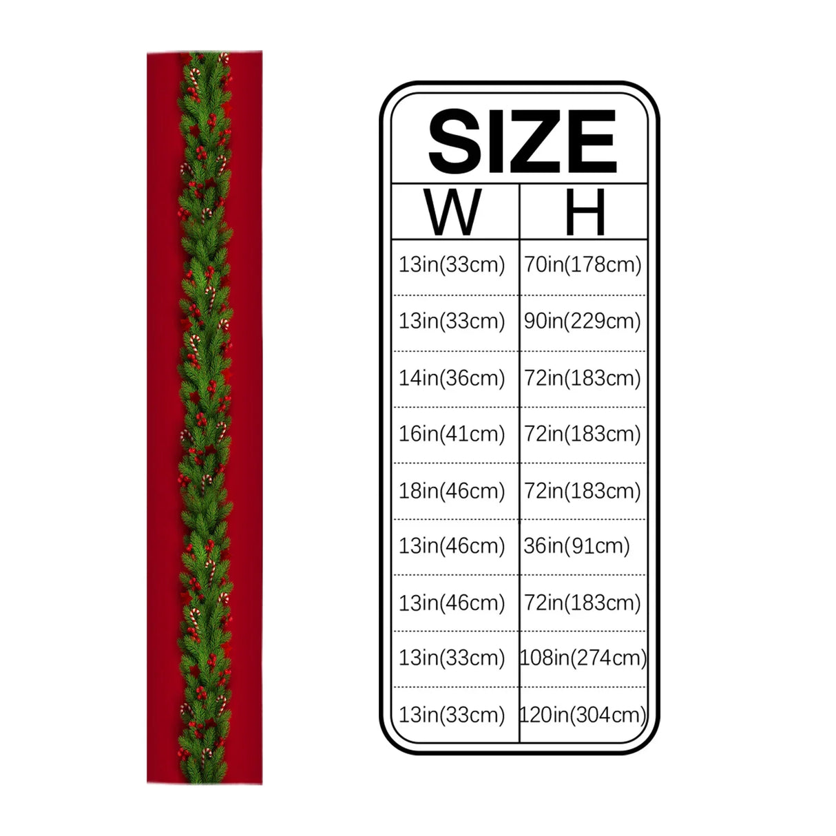 Christmas Tree Pine Needles Candy Bow Table Runner