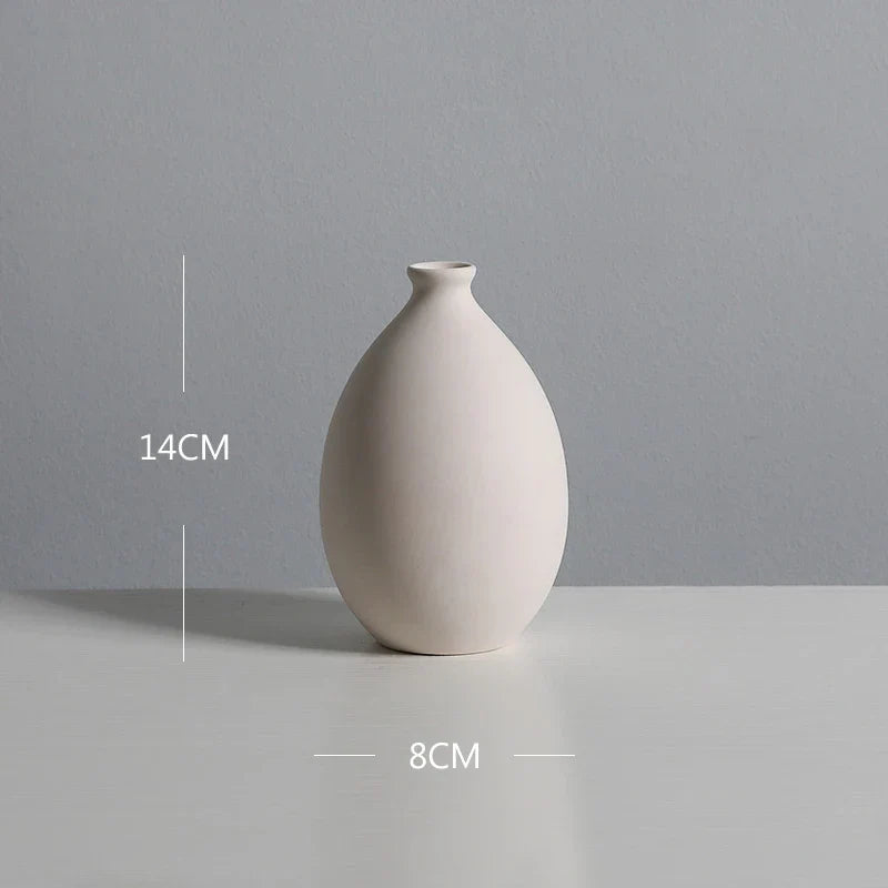 Nordic White Tabletop Vases Ceramic Flower Vase Living