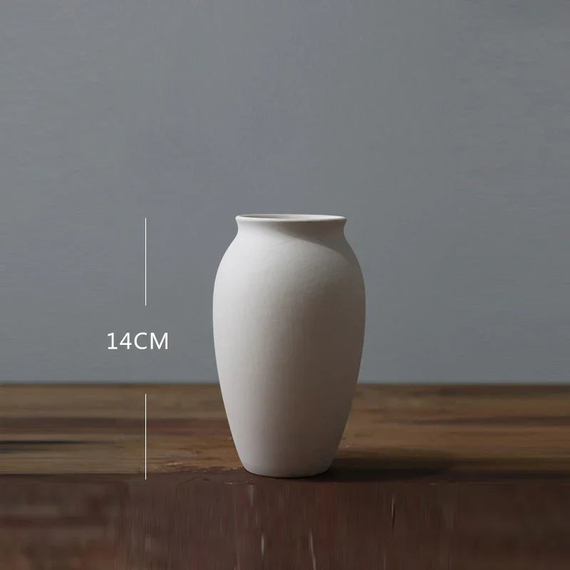 Nordic White Tabletop Vases Ceramic Flower Vase Living