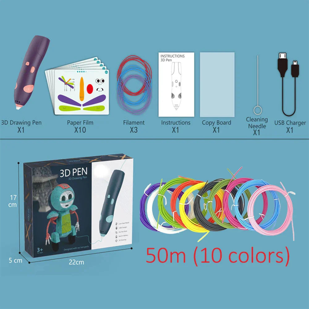 Wireless 3D Doodle Pen for Kids - Low