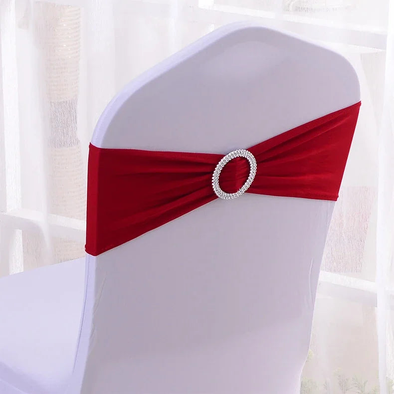 50pcs/lot Stretch Lycra Spandex Chair Covers Bands With