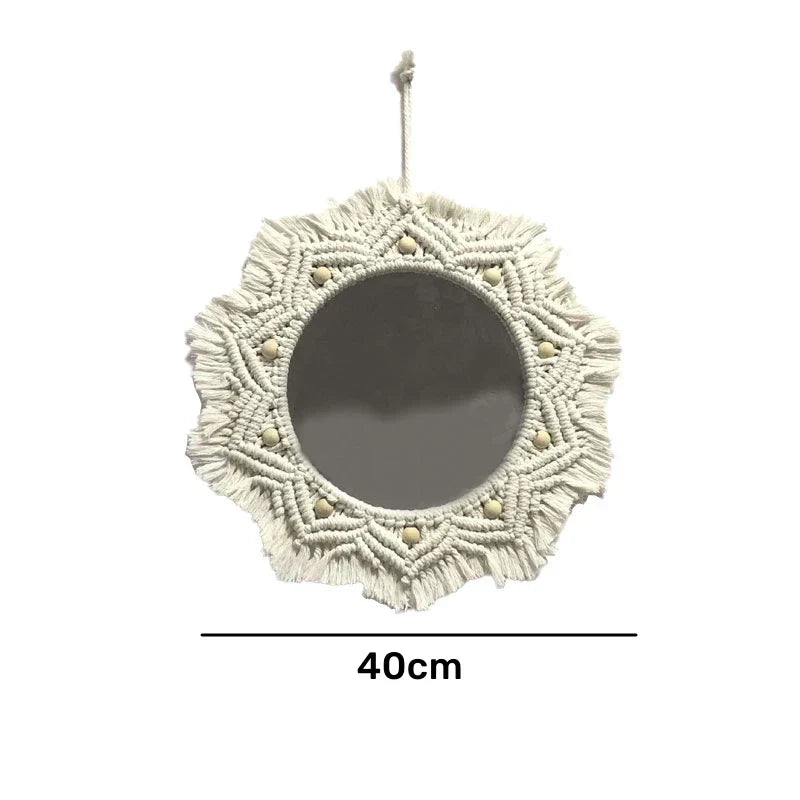 Macrame Wall Mirror Boho Round Mirrors Art Home