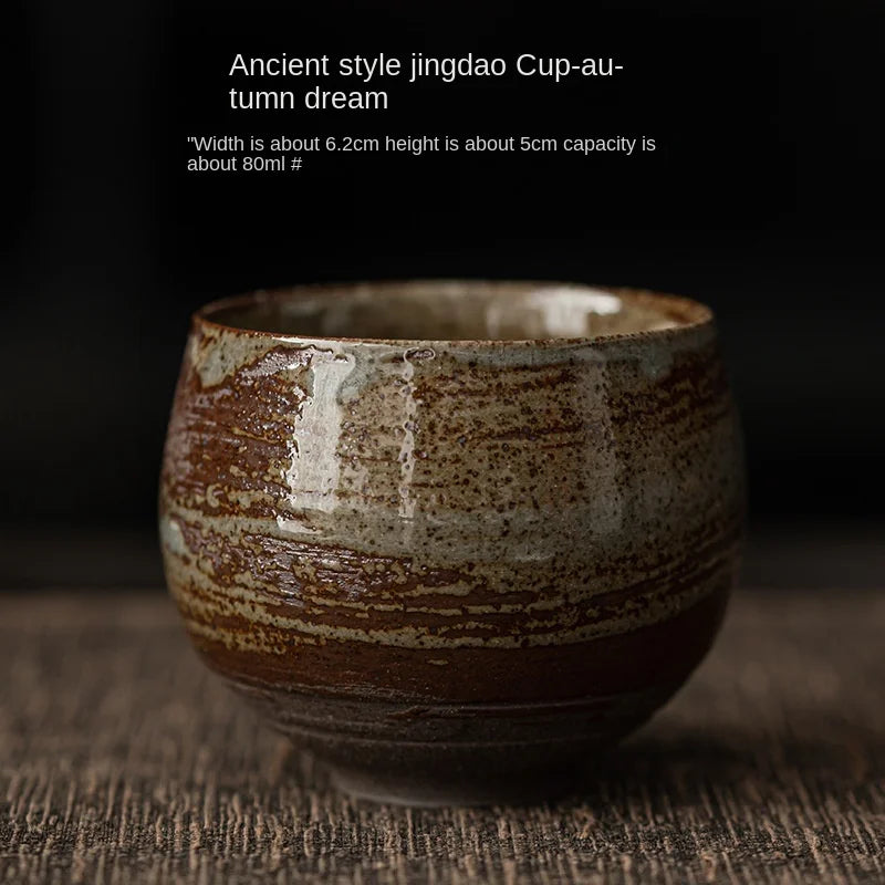 Japanese Style Handmade Stoneware Tea Cup Kung Fu