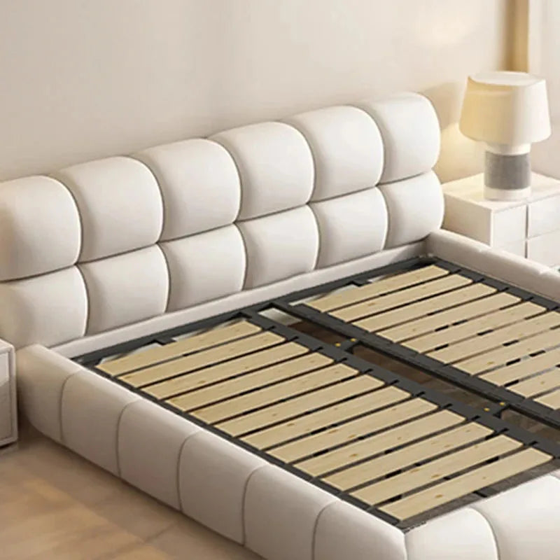 Cream sleeping bed Bedroom Children Confortable Designer King