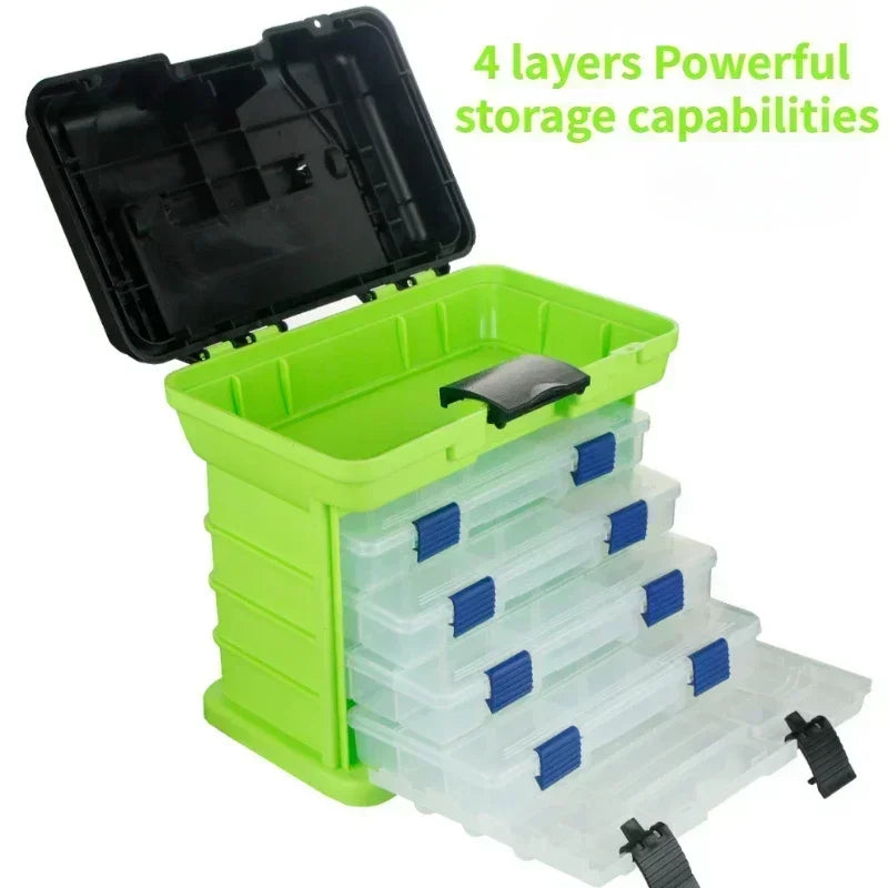 27x17x26cm 4-layer Multifunctional Fishing Gear and Bait Storage