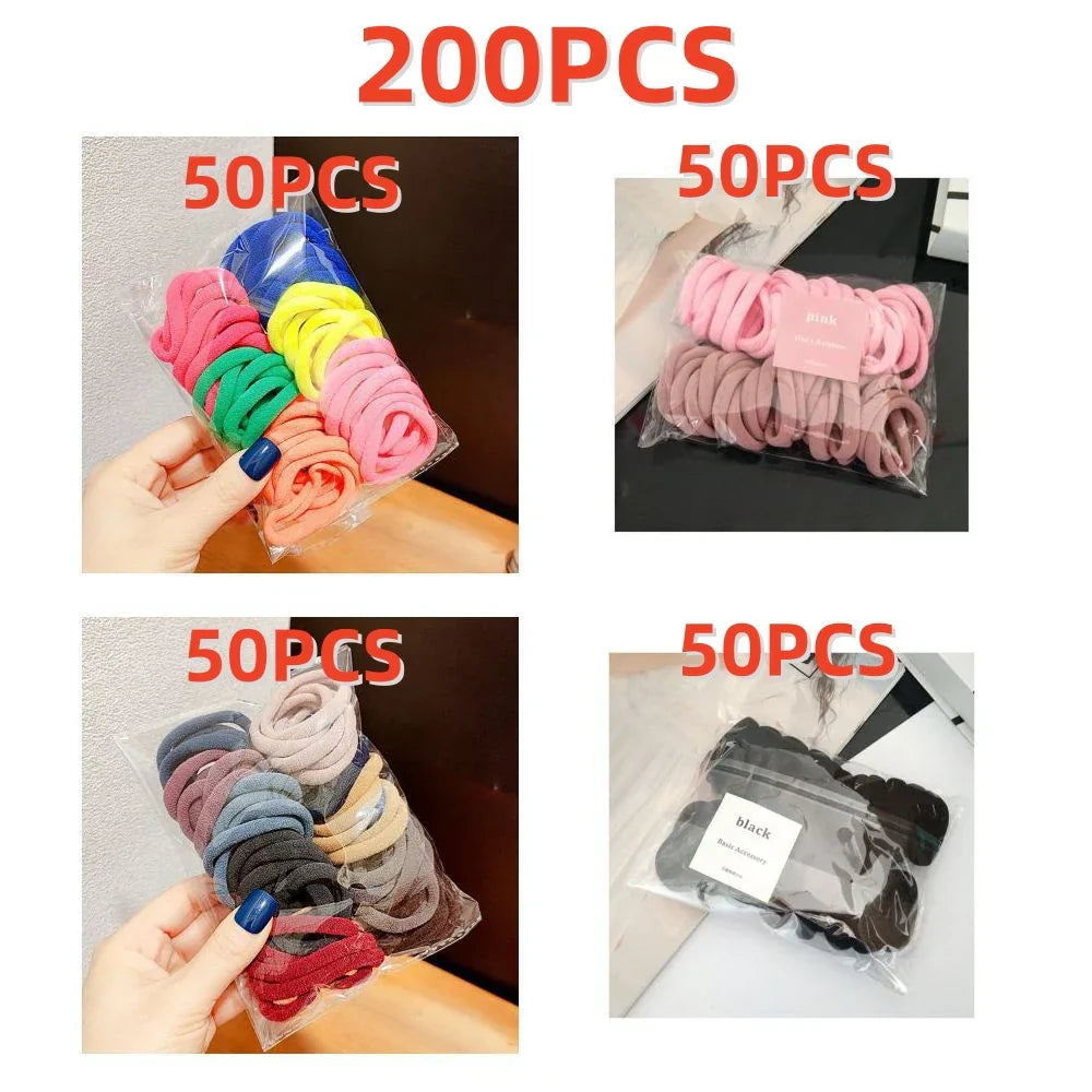 10Pcs Elastic Rubber Band Seamless Gradient Hair Rope