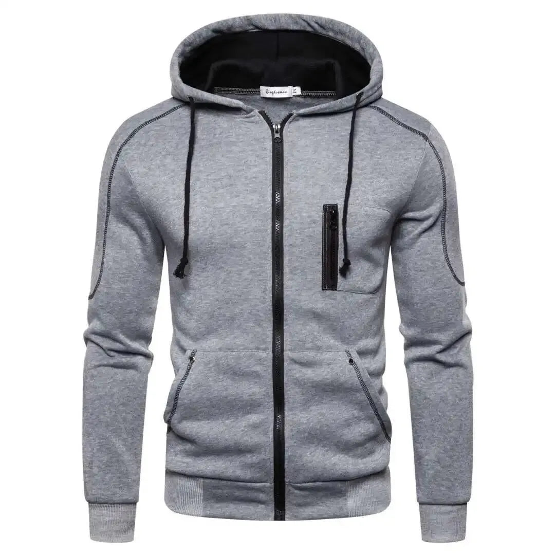 Men's Vertical Zipper Print Suit Sports Zipper Cardigan