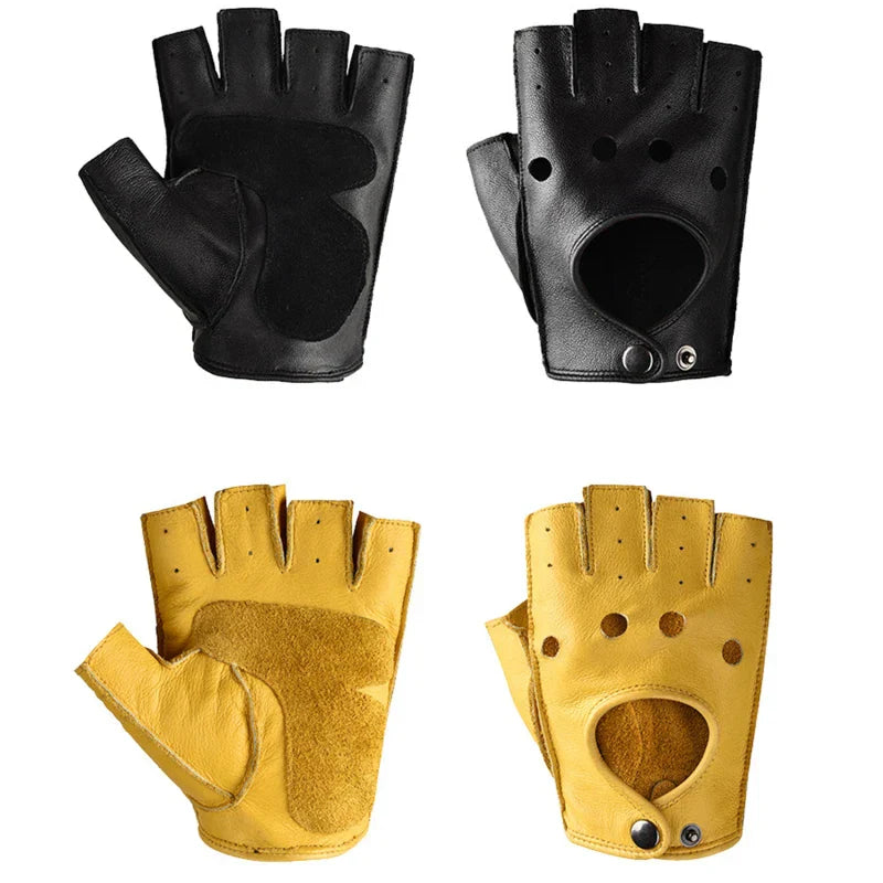 Mens Fingerless Half Finger Driving Fitness Motorcycle Cycling
