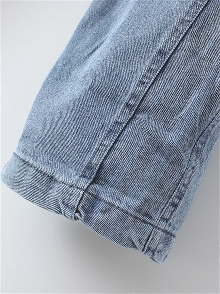 Plus Size Womens Jeans Elastic High Waist Stretch