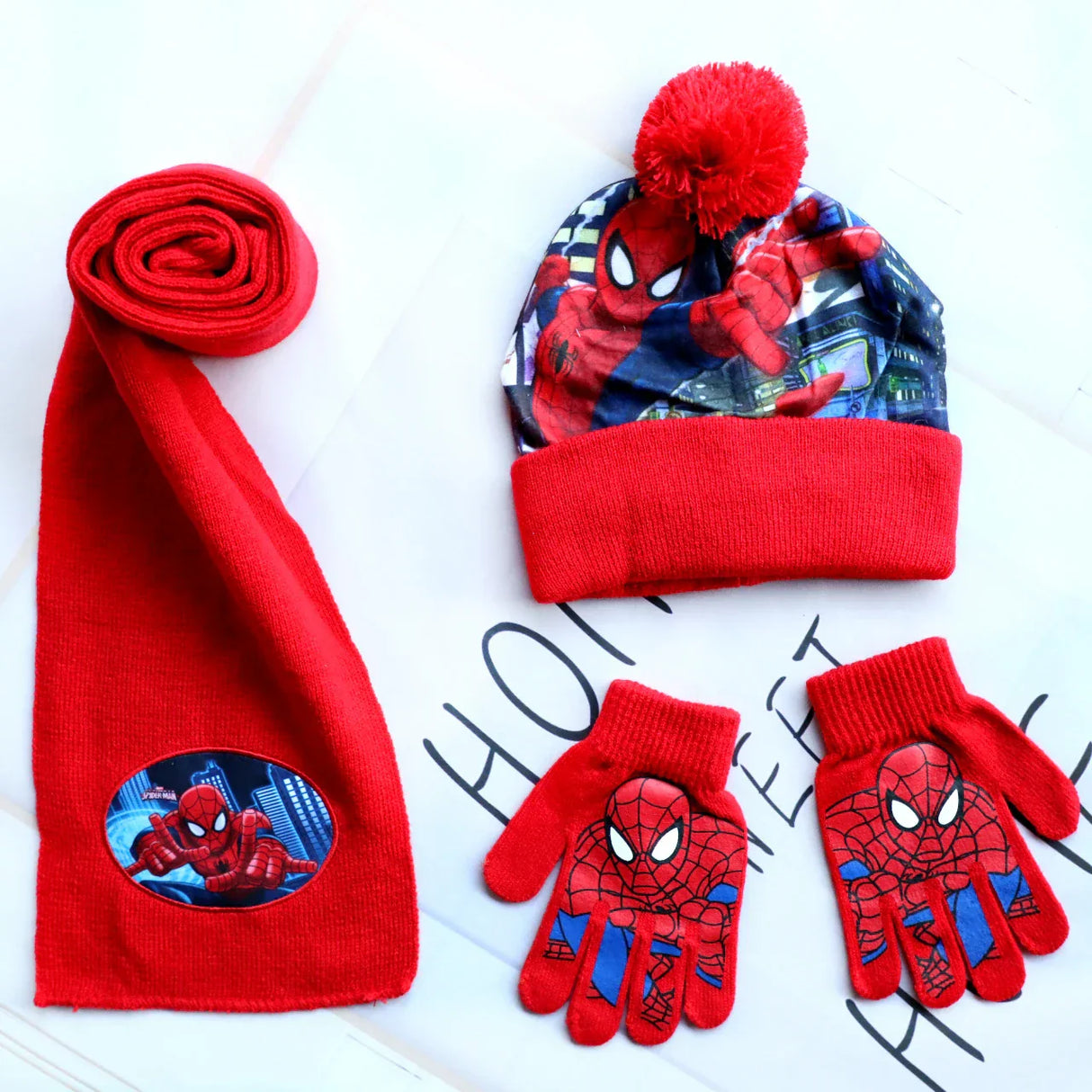 New Autumn Winter Children Hat SpiderMan Red Halloween
