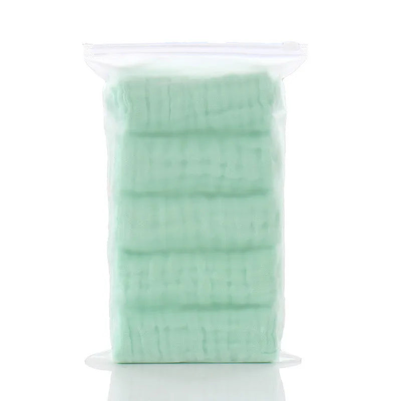 5pcs/batch thickened muslin 30X30cm cotton soft baby towel