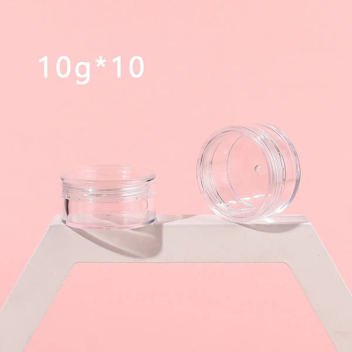 10Pcs 10g Round Clear Jars with Screw Cap