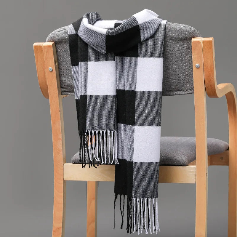 Luxury Brand Plaid Winter Men Scarf Warm Cashmere