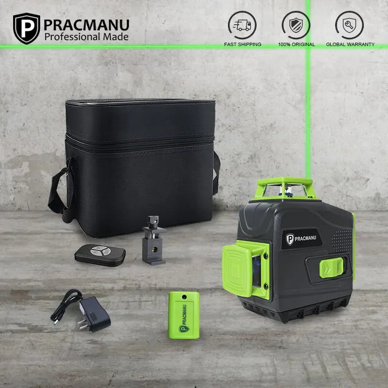 Pracmanu 12 Lines 3D Laser Level Self-Leveling Horizontal