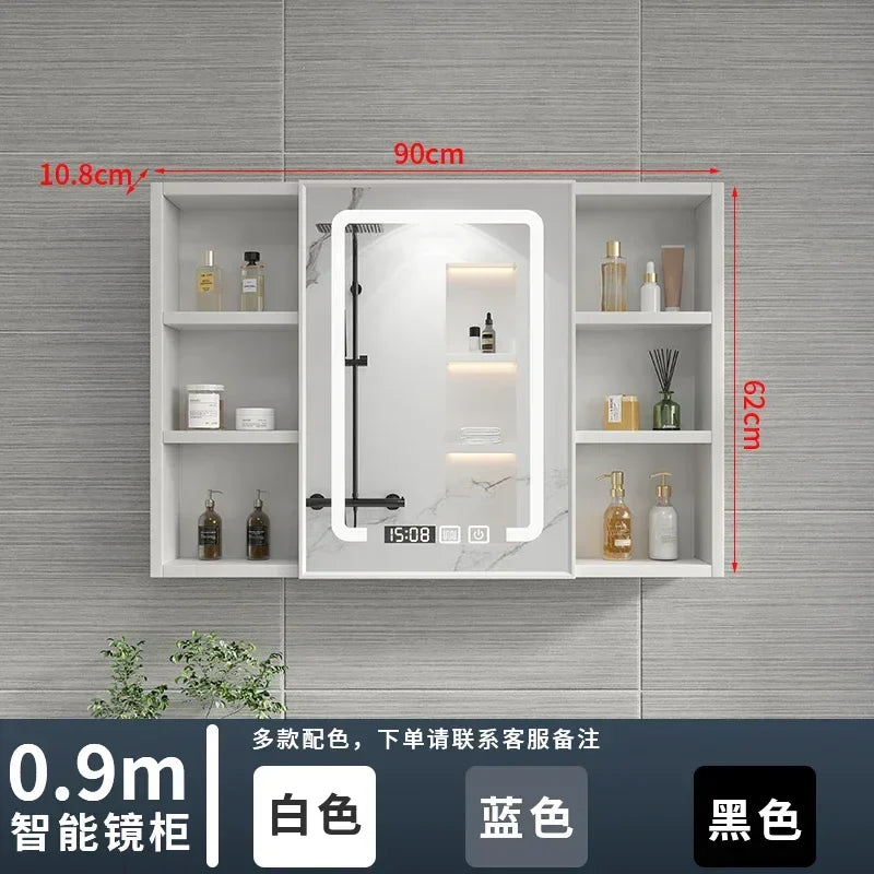Italian Aluminum Alloy Smart Bathroom Mirror Cabinets Luxury