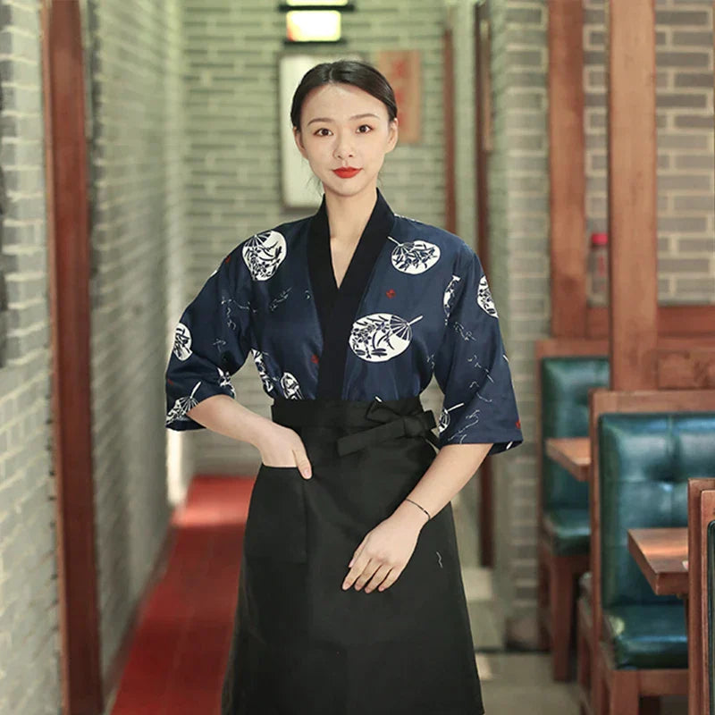 Japan Cuisine Mens Chef Costume Customizable Logo Summer