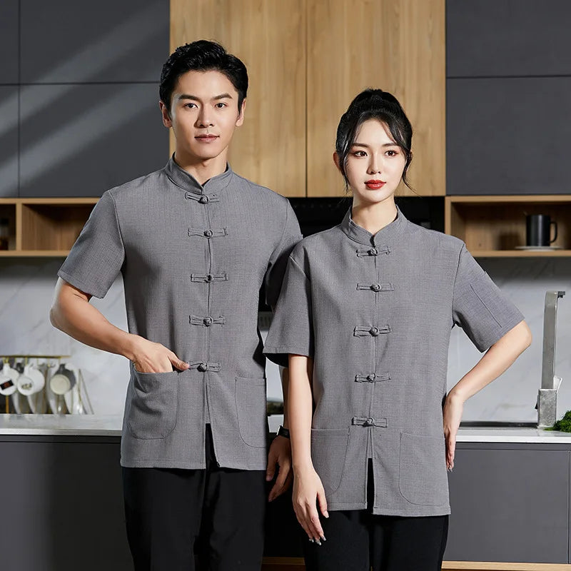 Overalls Chef Uniform Mens Kitchen Half Restaurant Catering