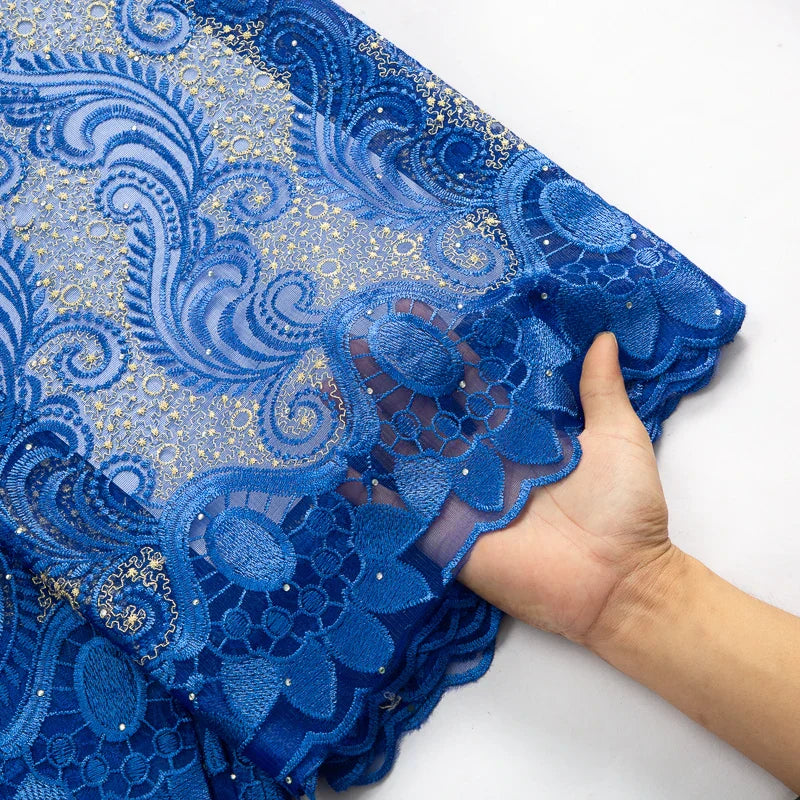 SJD LACE African Lace Fabric with Crystal 2024