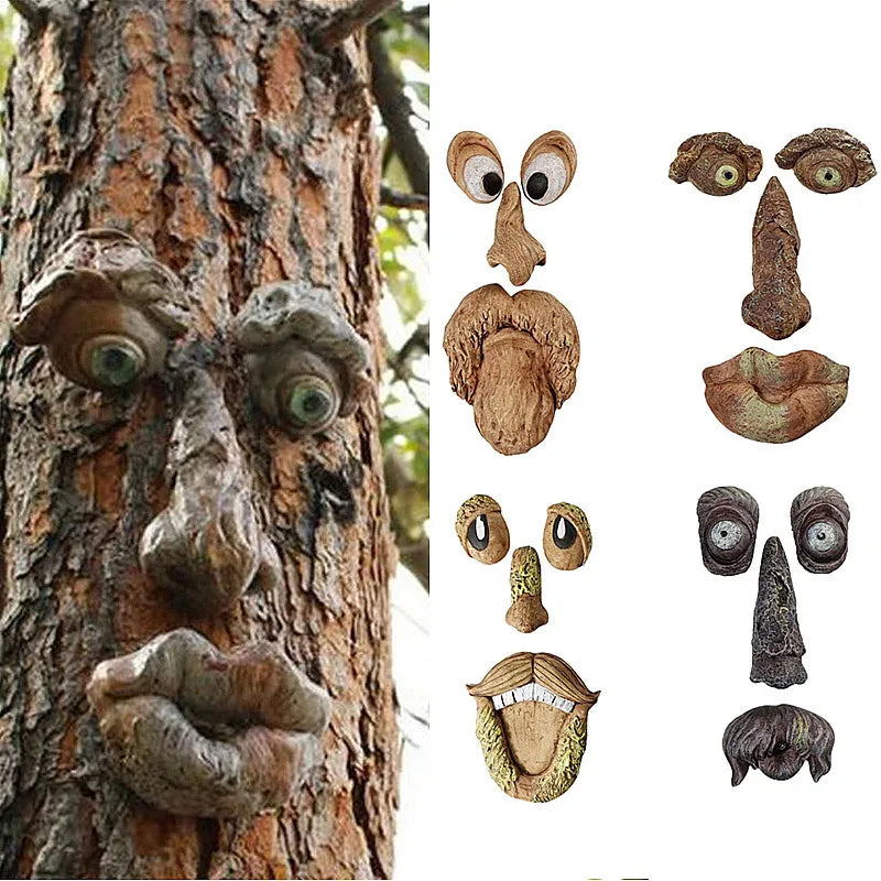 Funny Old Man Tree Face Hugger Garden Art