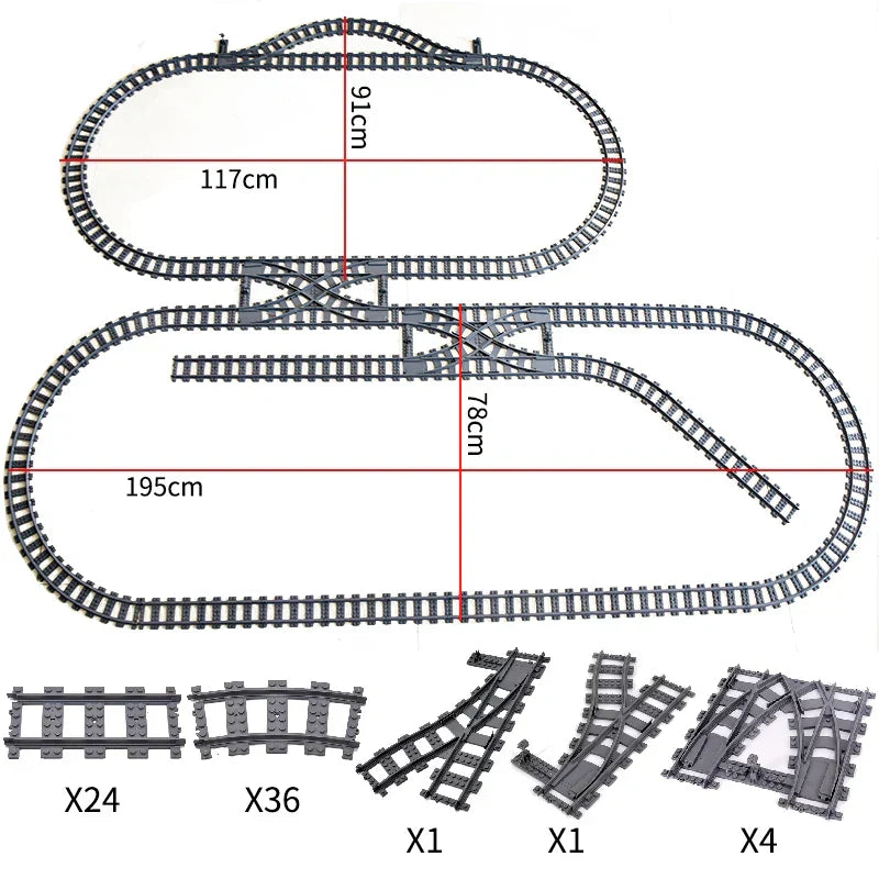 City Trains Train Track Rail Bricks Model Toy