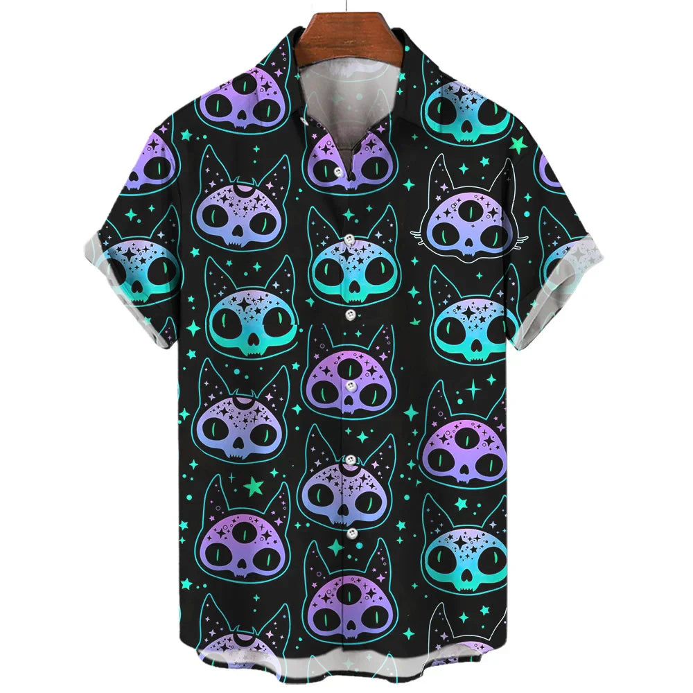 Devil Horror 3d Print Hawaiian Shirt Men Clothes