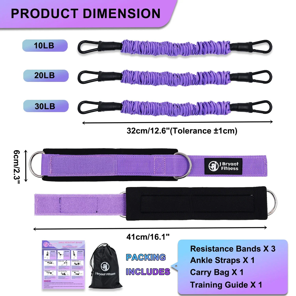 Ankle Resistance Bands with Cuffs Set 60LB 3