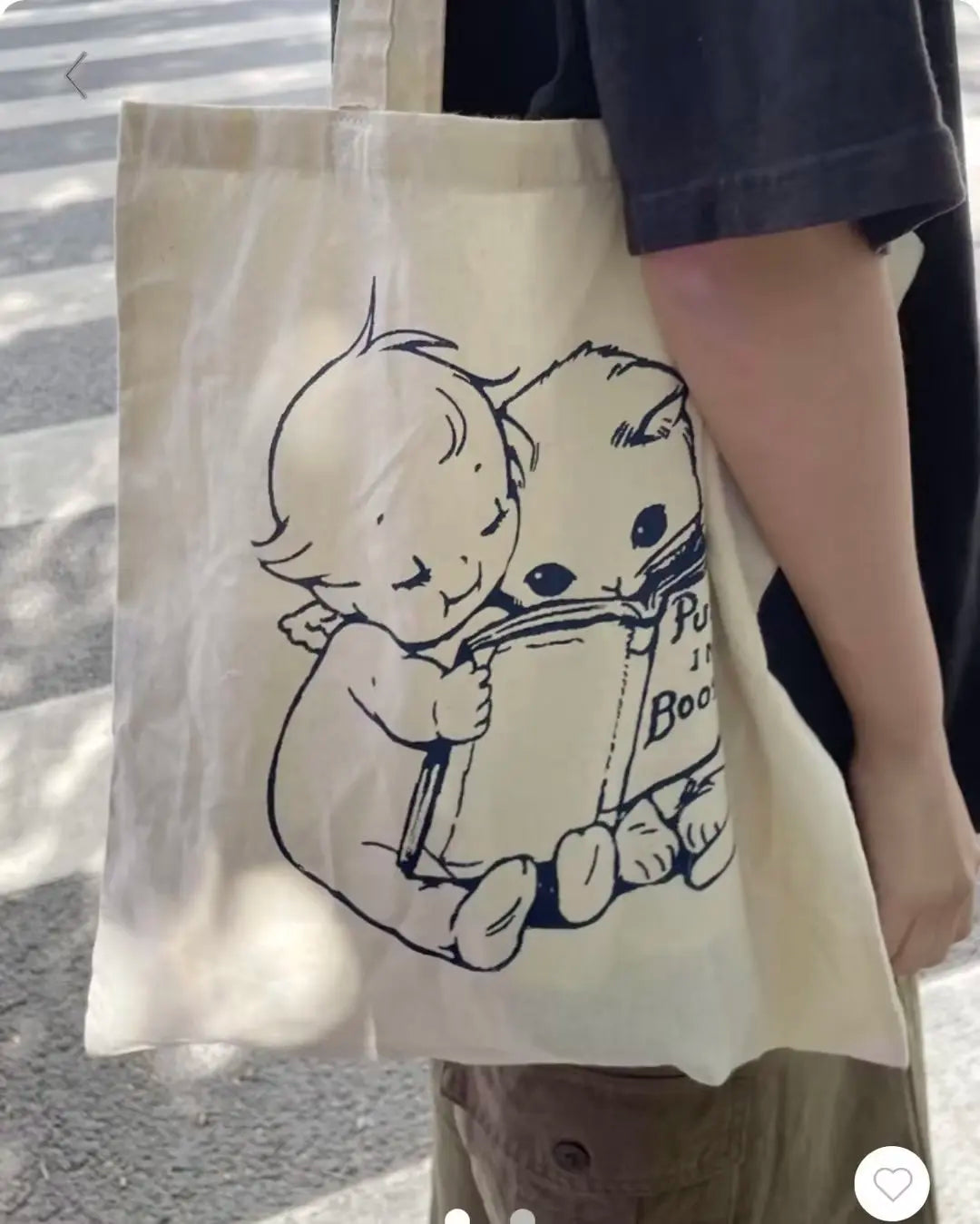 Casual Women Fashion Yellow Angel Printed Shoulder Bag 2023 Summer Vintage Canvas Fabric Female Bags Mujer