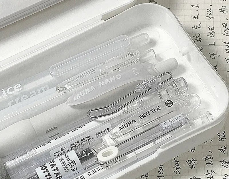 6pcs Korean Fashion Gel Pen Simplicity Transparent Stationery
