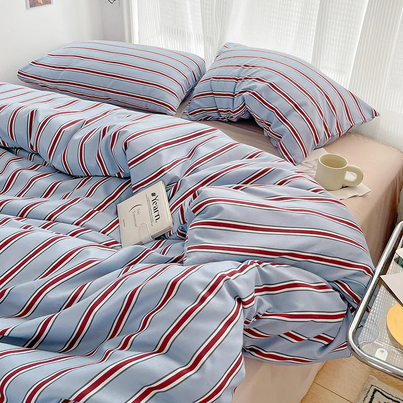 Nordic Sling Bed 150 Bedding Sets Stripes Duvet