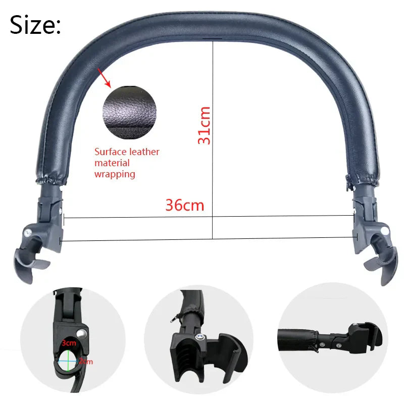Baby Stroller Footboard & Leather Cloth Material Handle