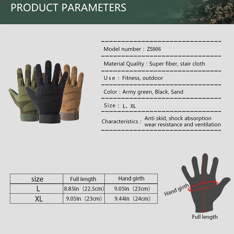 Multi functional anti slip tactical gloves for men