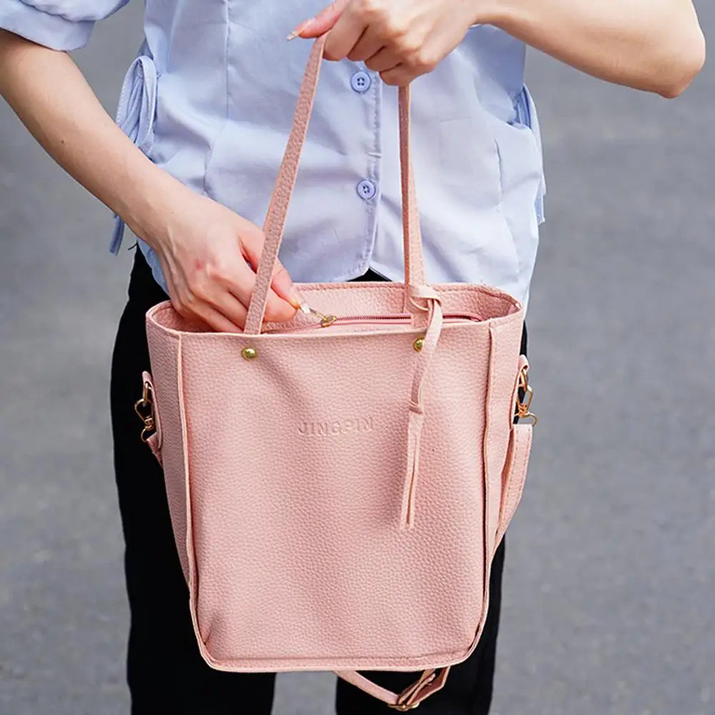 4pcs/set Women Handbag Messenger PU Leather Shoulder Bag