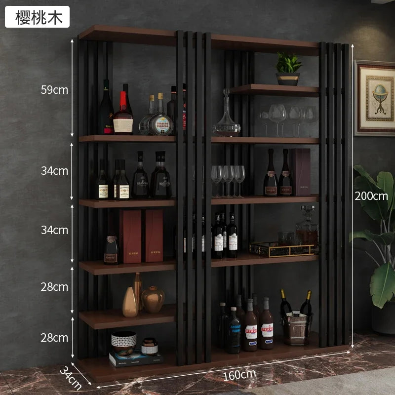 European Iron Bar Wine Cabinets Retro Display Cabinet