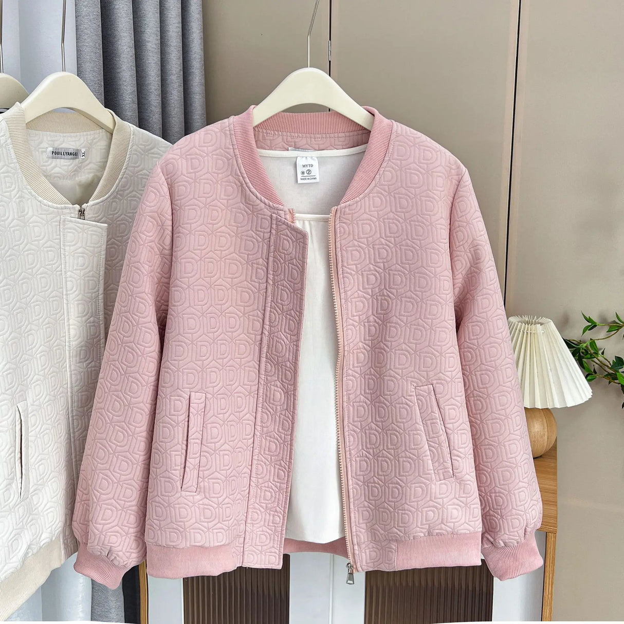 Womens Plus Size Baseball Jacket Autumn Casual Clothing