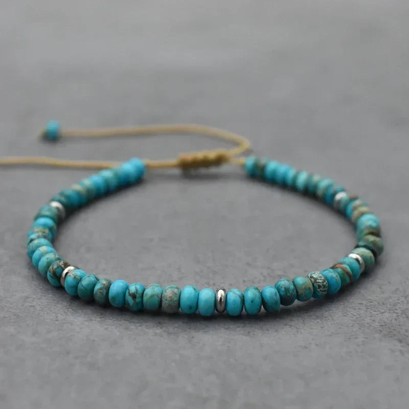 Natural Stone Beads Braied Bracelet Small Labradorite Agat