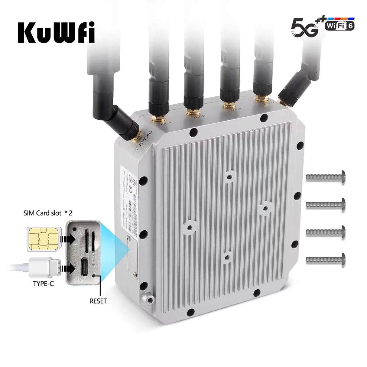 KuWFi 3000Mbps 5G Router with SIM Card Slot