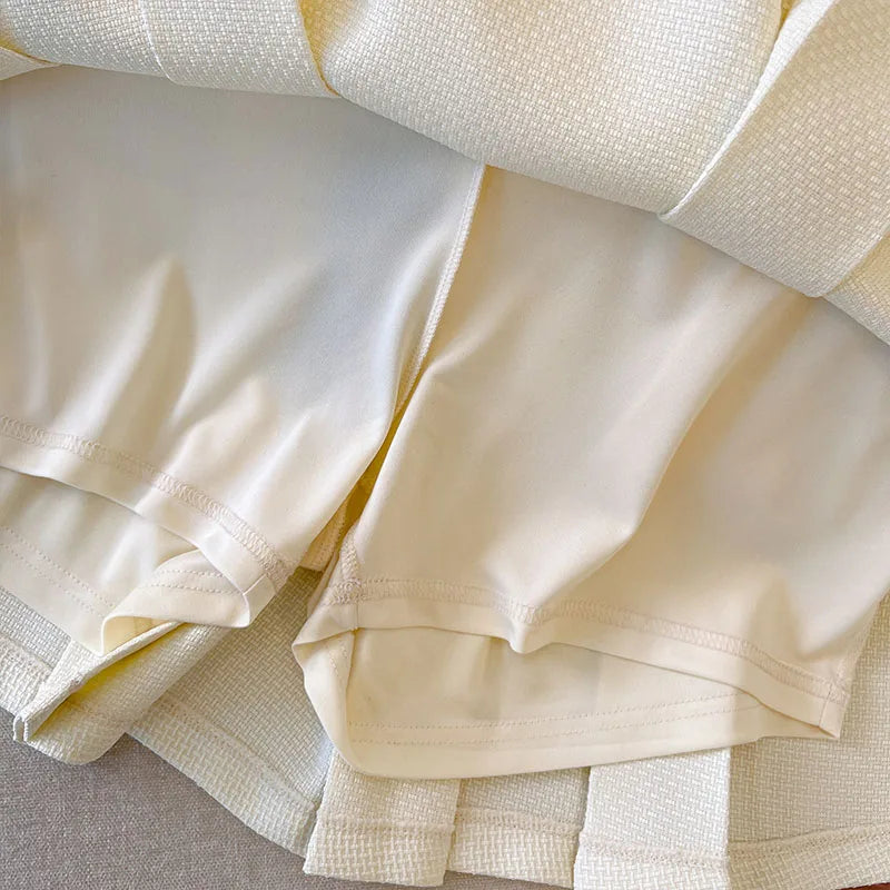 63638 Womens Thin Pleated Skirt Simple Short Skirt