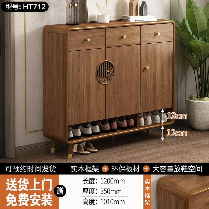 Retro Wood Shoe Cabinet Living Room Designer Space