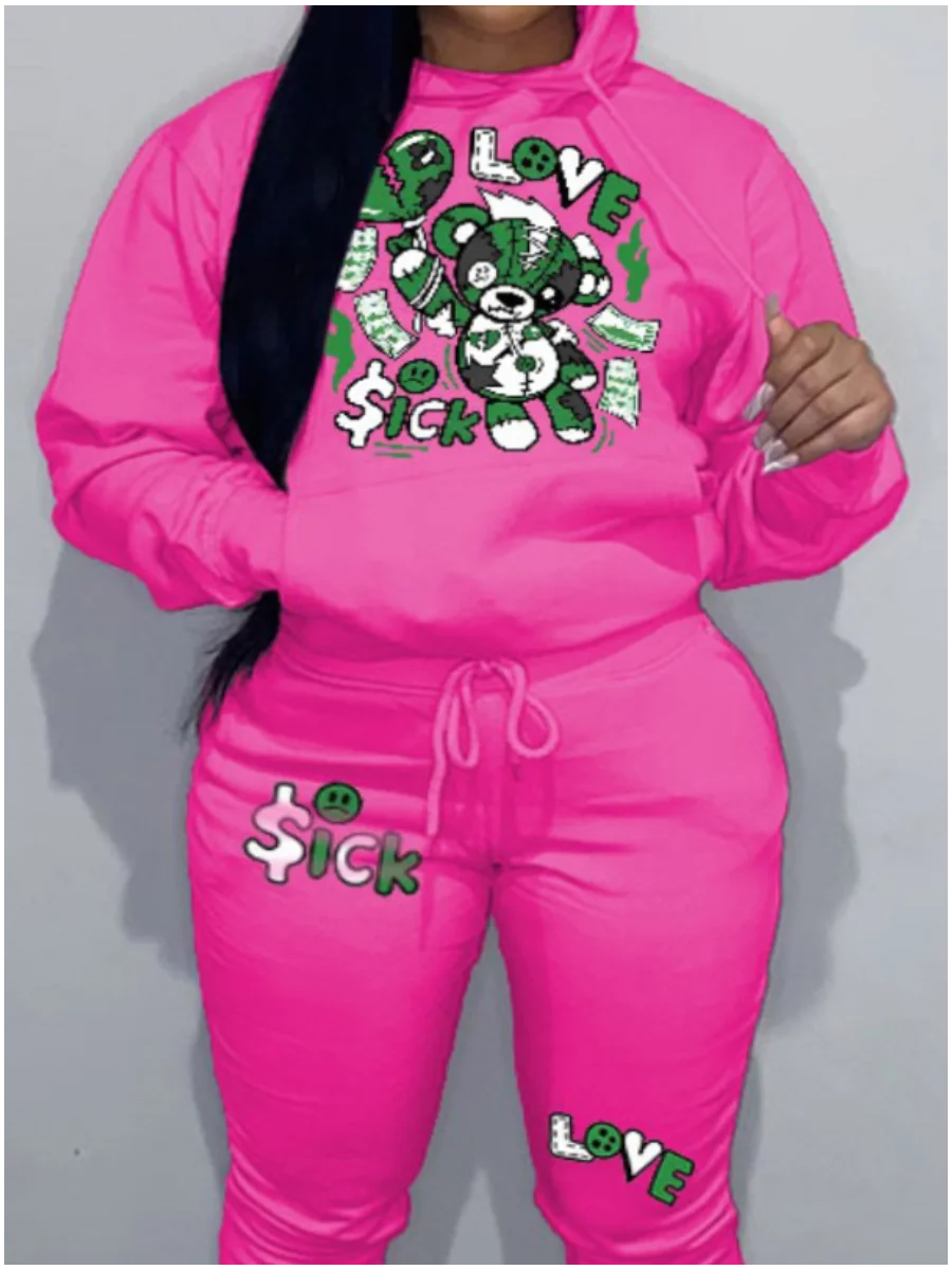 LW Plus Size womens matching tracksuit set Letter