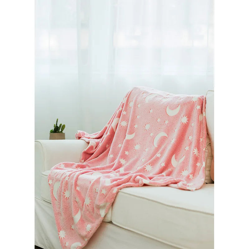 Glow in The Dark Throw Blanket Luminous Unicorns
